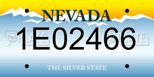 1E02466 Nevada License Plate