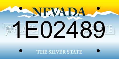 1E02489 Nevada License Plate