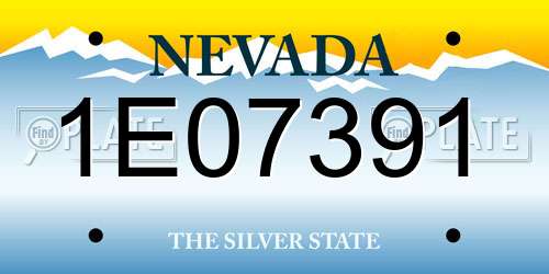 1E07391 Nevada License Plate
