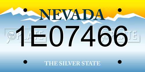 1E07466 Nevada License Plate