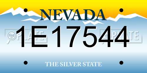 1E17544 Nevada License Plate