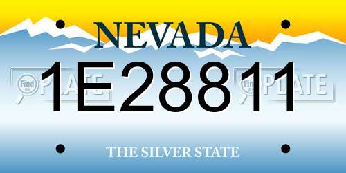 1E28811 Nevada License Plate