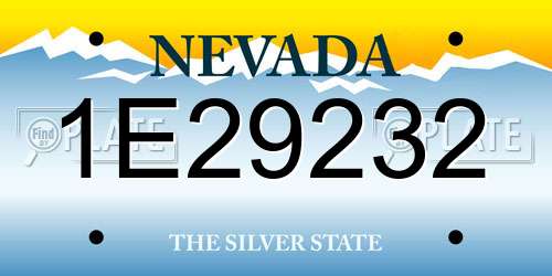 1E29232 Nevada License Plate