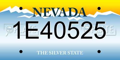 1E40525 Nevada License Plate