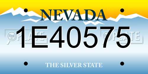 1E40575 Nevada License Plate