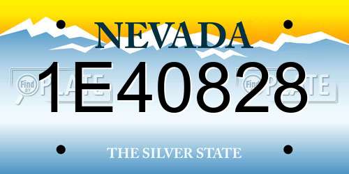 1E40828 Nevada License Plate
