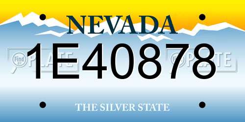 1E40878 Nevada License Plate