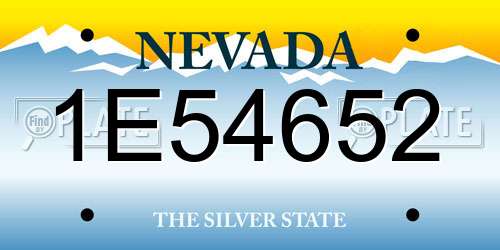1E54652 Nevada License Plate