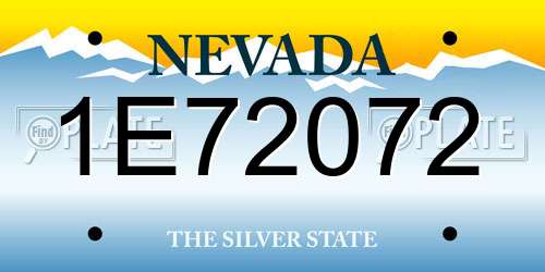 1E72072 Nevada License Plate