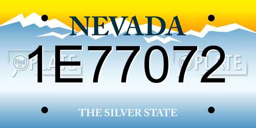 1E77072 Nevada License Plate
