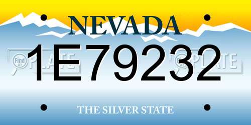 1E79232 Nevada License Plate
