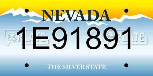 1E91891 Nevada License Plate