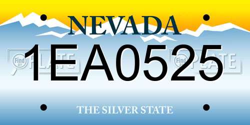 1EA0525 Nevada License Plate