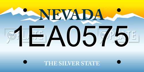 1EA0575 Nevada License Plate