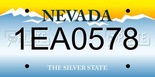 1EA0578 Nevada License Plate