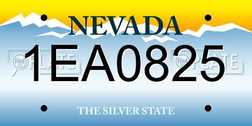 1EA0825 Nevada License Plate