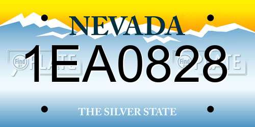 1EA0828 Nevada License Plate
