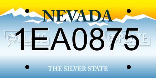 1EA0875 Nevada License Plate