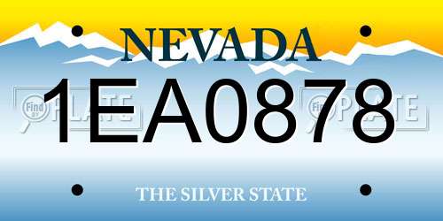 1EA0878 Nevada License Plate