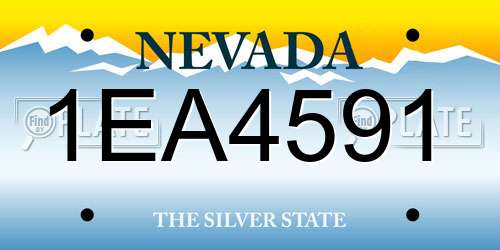 1EA4591 Nevada License Plate