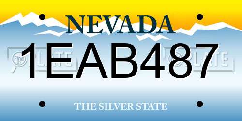1EAB487 Nevada License Plate