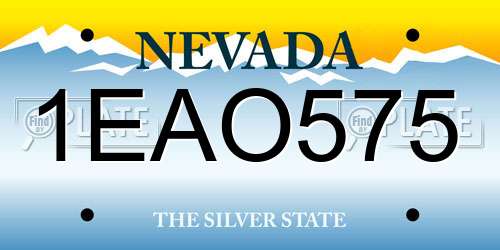 1EAO575 Nevada License Plate