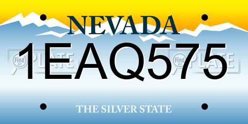 1EAQ575 Nevada License Plate