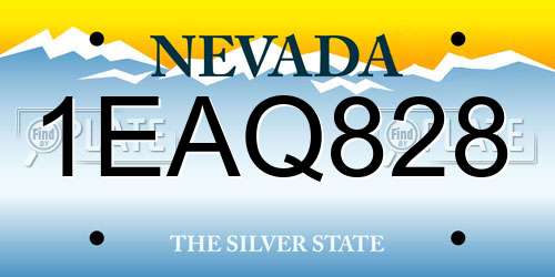 1EAQ828 Nevada License Plate
