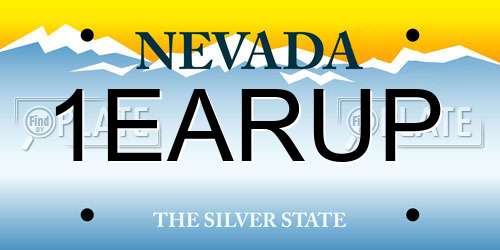 1EARUP Nevada License Plate