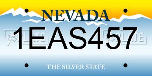 1EAS457 Nevada License Plate