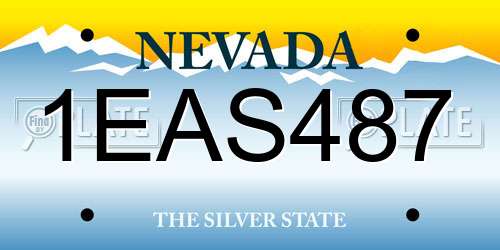 1EAS487 Nevada License Plate
