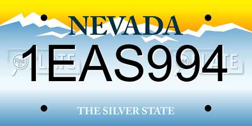 1EAS994 Nevada License Plate