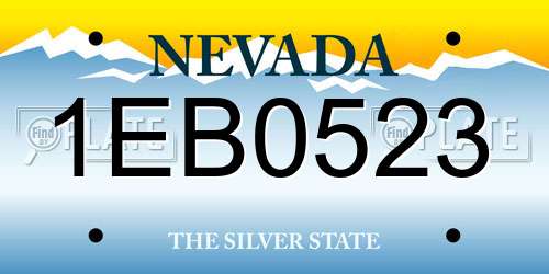 1EB0523 Nevada License Plate