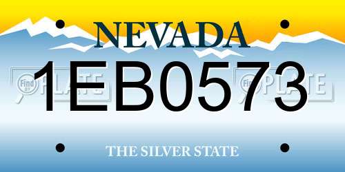 1EB0573 Nevada License Plate