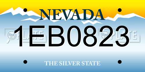 1EB0823 Nevada License Plate