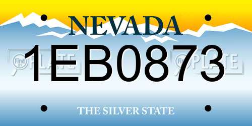 1EB0873 Nevada License Plate