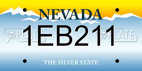 1EB211 Nevada License Plate