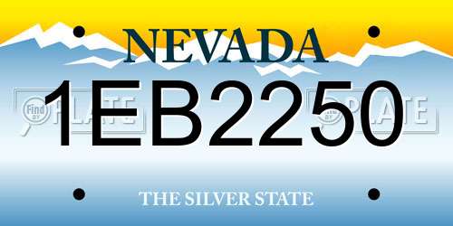 1EB2250 Nevada License Plate