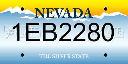 1EB2280 Nevada License Plate