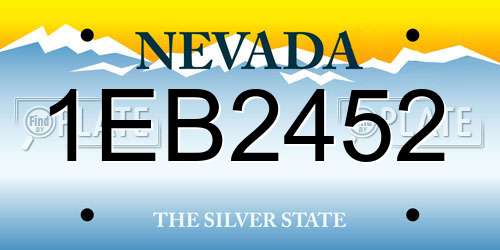 1EB2452 Nevada License Plate