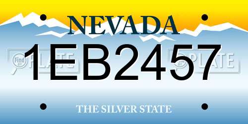 1EB2457 Nevada License Plate