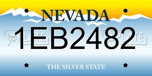1EB2482 Nevada License Plate