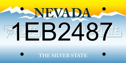 1EB2487 Nevada License Plate