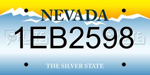1EB2598 Nevada License Plate