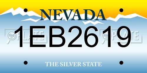 1EB2619 Nevada License Plate
