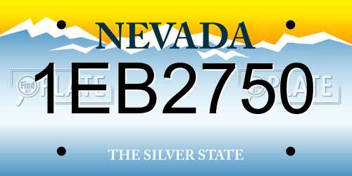 1EB2750 Nevada License Plate