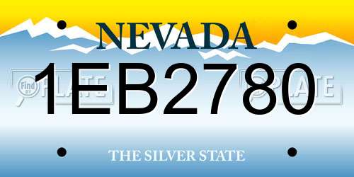 1EB2780 Nevada License Plate