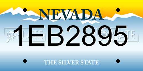 1EB2895 Nevada License Plate