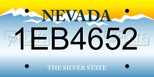 1EB4652 Nevada License Plate