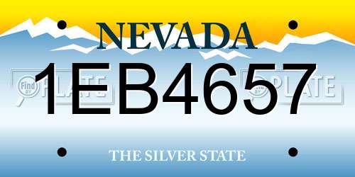 1EB4657 Nevada License Plate